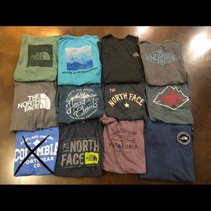 Men’s lot of north face and Patagonia t-shirts